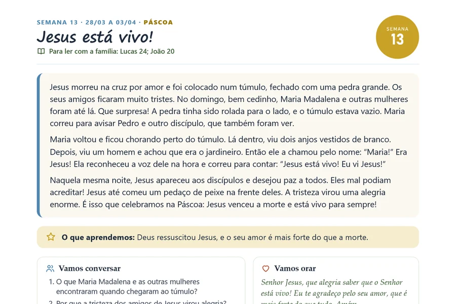 Semana da Trilha Bíblica das Crianças